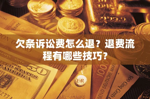北京欠条诉讼费怎么退？退费流程有哪些技巧？